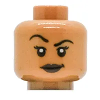 Minifig Head Vixen, Eyebrows, Eyelashes, Raised Right Eyebrow / Smirk Print