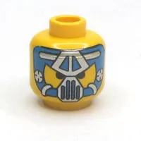 Minifig Head Hydronaut, Blue and Silver Mask Type 2 Print