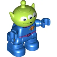 Duplo Figure Alien Head with 3 Eyes, Blue Legs, Arms, and Hands, Purple Belt and Buckle Print (Toy Story Alien)