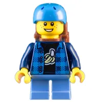 Kid - Dark Blue Torso, Medium Blue Legs, Dark Azure Helmet, Backpack