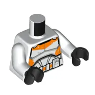 Torso Armor, Clone Trooper, Orange Markings print, White Arms, Black Hands