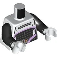 Torso, Black Thin Waist, Lavender Trim, Silver Belt Buckle print, Black Arms, White Hands