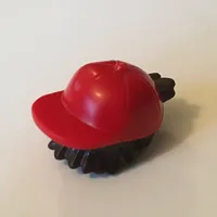 Hair and Hat, Backwards Cap, Dark Brown Hair Pattern