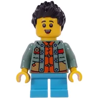 Kid, Sand Green Torso, Medium Azure Legs, Black Hair