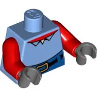 Torso Shirt with Collar and Red Neck, High Waist Blue Pants with Belt Print (Mr Krabs), Red Arms, Dark Bluish Gray Hands