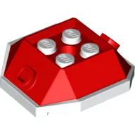 Wedge Sloped 4 x 4 with Pin Holes and White Underside Pattern (Para-Koopa Shell)