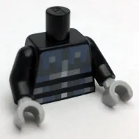 Torso Pixelated Light Bluish Gray, Sand Blue and Silver Armor Print, Black Arms, Light Bluish Gray Hands