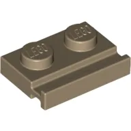 Plate Special 1 x 2 with Door Rail