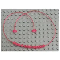 Clikits Cord, Jelly String, 375mm, with Same Colored Caps, and 12 Frosted Trans-Pink Beads