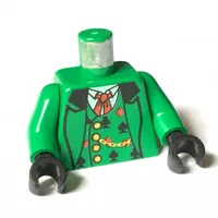 Torso Bandit Card Suit Vest and Gold Fob Chain Print, Green Arms, Black Hands