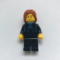 Man, Black Wetsuit, Mid-Length Dark Orange Hair