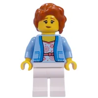 Visitor, Bright Light Blue Torso, White Legs, Dark Orange Hair