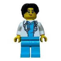 Doctor, White Lab Coat, Medium Azure Legs, Black Hair