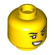 Minifig Head, Medium Nougat Lips, Lopsided Grin / Scared print