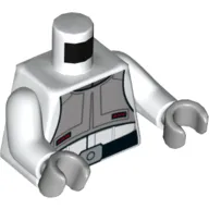 Torso Imperial AT-DP Pilot Uniform with Light Bluish Gray Vest and Black Belt Print, White Arms, Light Bluish Gray Hands