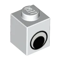 Brick 1 x 1 with Simple Eye Black and White Print