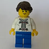 White Torso, Blue Legs, Dark Brown Hair