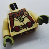 Torso Robe, Reddish Brown Straps, Republic Badge print (Yoda), Tan Arms, Olive Green Hands