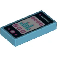 Tile 1 x 2 with Smart Phone with Phone, Mail, Speech Bubble, Star, Flower, Note, Play Button and Sound Level Print