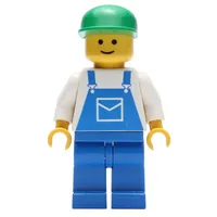 Man - White Torso, Blue Overall, Green Cap