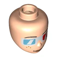 Minidoll Head Freckles, Red/Blue 3D-Glasses