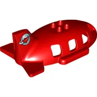 Duplo Airplane Midsize Fuselage Upper with Tail with Airplane Circling Globe