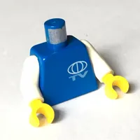 Torso TV Globe Small Print, White Arms, Yellow Hands