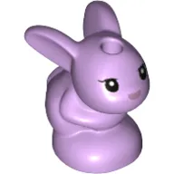 Animal, Rabbit / Bunny, Baby Sitting with Black Eyes and Lavender Nose Print