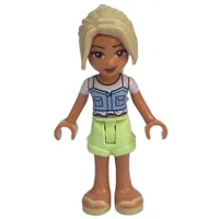 Sara - Bright Light Blue Top, Yellowish Green Shorts