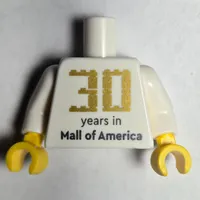 Torso, '30 years in Mall of America' Print, White Arms, Yellow Hands