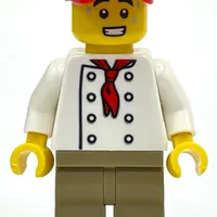 Chef, White Torso, Dark Tan Legs, Red Cap