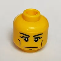 Minifig Head Pharaoh, Vertical Cheek Lines, Slight Frown, Chin Dimple and White Pupils Print