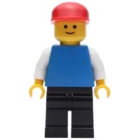 Blue Torso, Black Legs, Red Cap