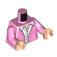 Torso, Jacket, White Buttoned Shirt print, Bright Pink Arms, Light Nougat Hands
