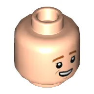 Minifig Head George Weasley, Brown Eyebrows, Lopsided Open Mouth Smile Print