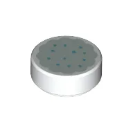 Tile Round 1 x 1 with Cookie with Light Aqua Frosting print