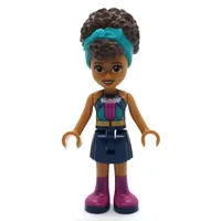 Andrea - Dark Turquoise Top, Dark Blue Skirt, Dark Turquoise Ribbon