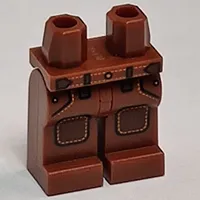 Hips and Reddish Brown Legs with Pockets, Belt and Dark Brown Kneepads Print