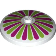 Dish 4 x 4 Inverted [Radar] with Magenta and Lime Stripes Print