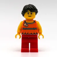 Orange Torso, Red Legs, Dark Brown Hair