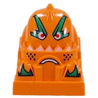 Racer Driver Head, Brick Special 2 x 2 Round, Green Eyebrows, Red Eyes, White Teeth print (Scratch)