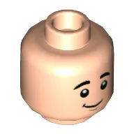 Minifig Head Ben / James Sirius Potter / Max Dennison, Raised Eyebrows, Slight Smile / Scared Print
