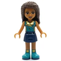 Andrea - Dark Azure/Gold Jacket, Dark Blue Skirt