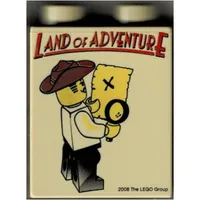 Duplo Brick 1 x 2 x 2 with Land of Adventure Print