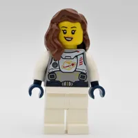 Astronaut - Flat Silver Torso, White Legs, Reddish Brown Hair