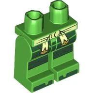 Hips and Bright Green Legs with Tan Belt, Dark Green Knee Caps, Toes print