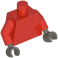 Torso, Red Arms, Dark Bluish Gray Hands [Plain]