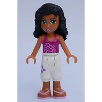 Ella - Magenta Top, White Trousers