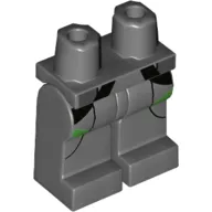 Hips and Dark Bluish Gray Legs with Black Straps, Green Triangles