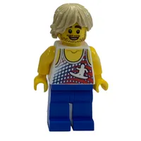 White Torso, Blue Legs, Tan Hair, Stubble Beard